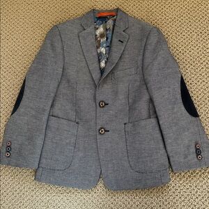 Tallia (Nordstrom) Boy’s 8R Navy Linen/Cotton Blend Blazer Sport Coat-…